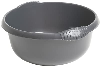 DECK INN Pack of 1 Plastic Graphite Round Washing Up Bowl 7.7L Capacity, Sink Tidy Organizer, Multipurpose Basin Mixing Washing Up Bowl Great for Home and Kitchen