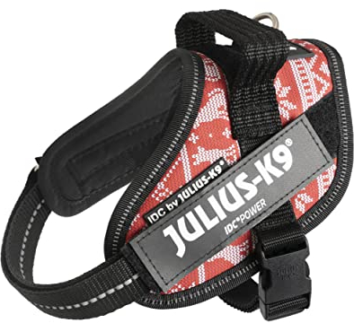 IDC Powergeschirr, XS, Xmas Sweater - Reflektierendes Hundegeschirr mit Logo-Feld, verstellbar, atmungsaktiv, Bewegungsfreiheit, Oeko-TEX Zertifiziert, für kleine, mittlere & große Hunde