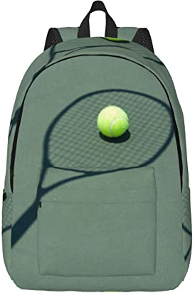 Tennisschläger-Laptop-Rucksack für Mädchen und Jungen, stilvoll, Schule, Reisen, lässiger Tagesrucksack, Büchertasche, Schultasche, Tennisschläger, M