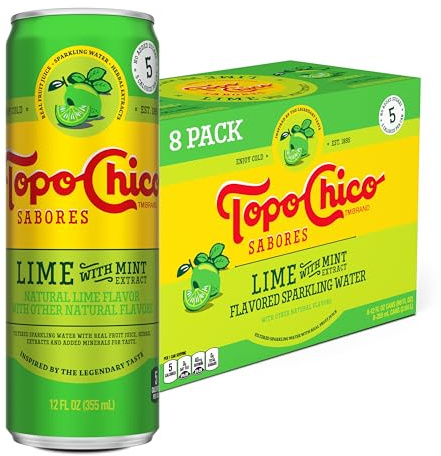 Topo Chico Sabores Lime with Mint Extract 12oz 8pk