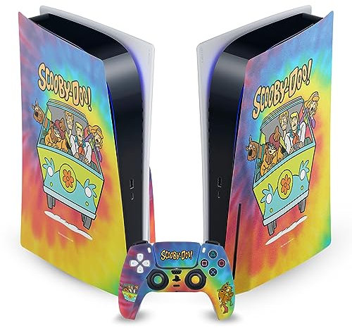 Head Case Designs Officially Licensed Scooby-Doo Tie Dye Graphics Vinyl Faceplate Sticker Gaming Skin Decal Cover Compatible With Sony PlayStation 5 PS5 Disc Edition Console & DualSense Controller