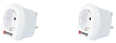 Skross Schutzkontakt Steckeradapter Mehrfarbig One Size (Packung mit 2)