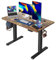 Cubiker 120 x 60 cm Schreibtisch Höhenverstellbar Elektrisch, Stehpult T-Beine aus Stahl mit Funktions-Memory-Steuerung, Anti-kollisions System, Braun Tischplatte