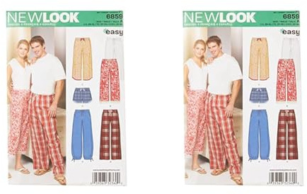 New Look Sewing Pattern 6859: Miss/Men Separates, Size A, Paper, White, A (XS-S-M-L-XL) (Pack of 2)