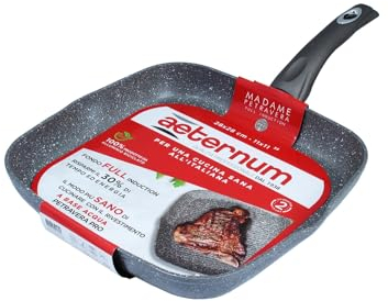 AETERNUM BISTECCHIERA 28X28 Mad.Petra 3.0 Anche per INDUZIONE, Lega di Acciaio, Multicolor, One Size