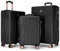 Vivo Technologies Luggage Sets 3 Piece Hard Shell ABS Suitcases with TSA Lock Lightweight Durable Trolley Travel Carry On Suitcase 3pcs Cabin with 4 Spinner Wheels, 20 24 28 Black