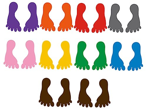 GARVALON 10paare Bunte Fußabdruck-aufkleber Pvc-bodenaufkleber Für Junge Mädchen Fußabdruck-aufkleber Zur Dekoration Gemischte Farben