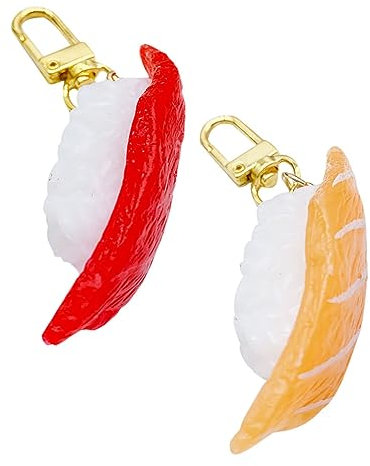 KONTONTY 2 Stück Anhänger Taschenanhänger Schlüsselanhänger Handtasche Charm Tasche Hängende Verzierung Sushi Schlüsselanhänger Bezaubernder Schlüsselanhänger