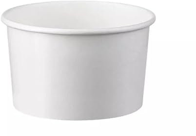 We Can Source It Ltd Plain White Ice Cream Scoop Paper Cups/Dessert Cups 8oz - Pack of 500 Tubs - Without Lids
