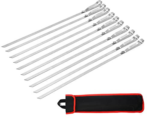 FANGFA Pinchos para barbacoa, pinchos para barbacoa, barra de acero inoxidable, para interiores y exteriores, para parrilla, regalos para los amantes de la barbacoa