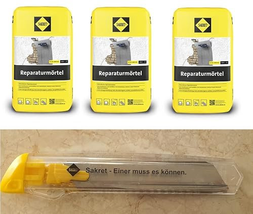 Sakret Reparaturmörtel 30 kg, Ausbesserungsmörtel + 1 Sakret Cuttermesser