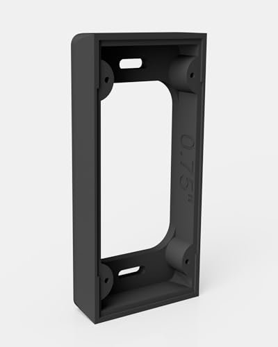 Hidden River Lab Premium Ring Doorbell Mount - 0.75” Spacer for Ring 2nd Generation (Model 5UM5E5) - Black