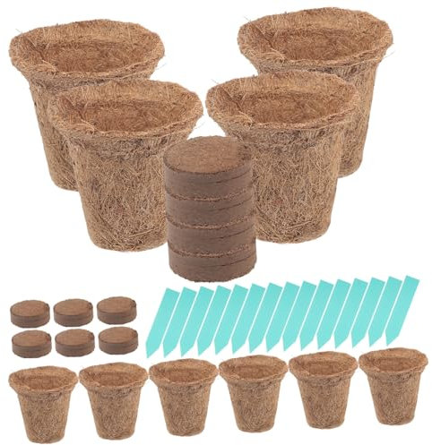 KITANDOVE Macetas De Fibra De Coco para Vivero De 35 Piezas para Balcones Y Jardines para Suculentas
