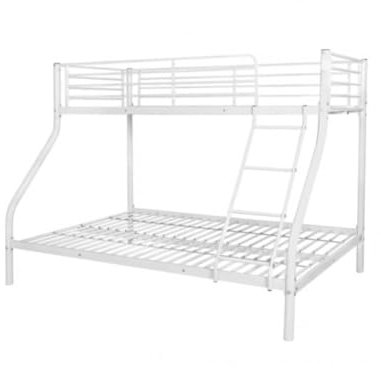 Home Heavenly® Litera Metálica Nido - Diseño Industrial para Dos Camas, Versión Matrimonial y Singular, Estructura de Acero Reforzado con Escalera y Barandilla Anticaídas, Fácil Montaje 3 plazas