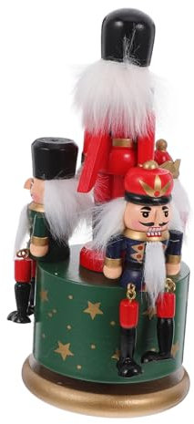 TOGEVAL Boîte à Musique Casse-Noisette Verte en Bois Peint à La Main, Décoration Musicale Rotative, Artisanat De Noël pour Salon Bureau, Ornement De Table Élégant