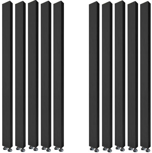 Hohe Raumteilerpfosten vom Boden bis zur Decke, schwarze Aluminium-Lamellen, Sichtschutzwände, Säulen-Trennwand für Studio, Wohnung, Eingang, WC, Armaturenraum, 10 Stück, 210 cm