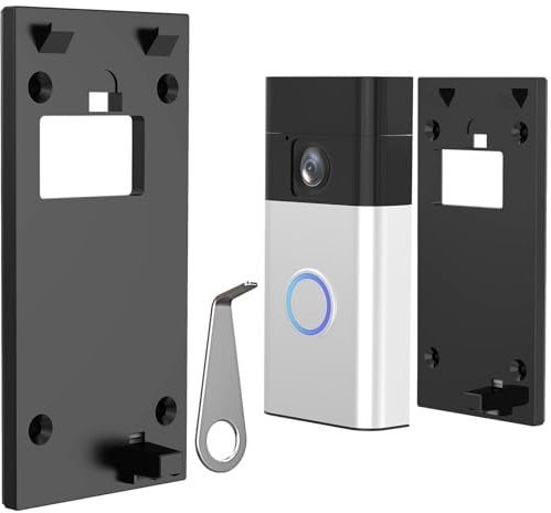 2024 Ring Doorbell Halterung, Selbsthaftende Halterung ohne Bohren für Die neue Akku-Videotürklingel (2024) (Battery Video Doorbell), Ring Kamera Klingel Klebehalterung Doorbell Zubehör