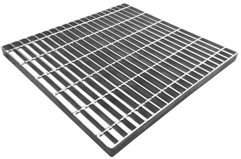 Natotela Griglia di scarico 600 x 600 x 30 mm, B125, zincata, MW:25/45 mm, griglia per telaio, griglia di ritiro per piscine di raccolta, quadrata, per pozzo luminoso, antiruggine, per Dowmspout