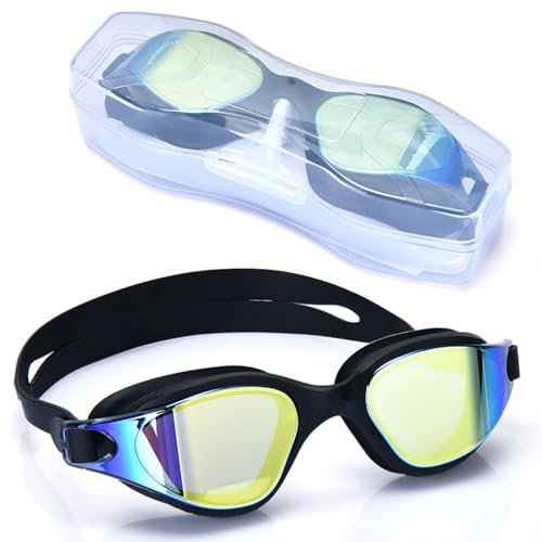 TTSTOIEE gafas natacion unisex PC HD lentes + marco de silicona suave,lunettes de protection anti-leakage comfortable fit, gafas piscina