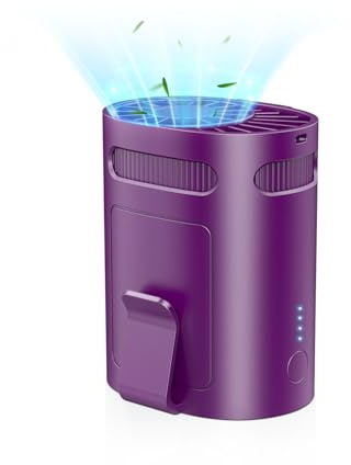 AJGJF Portable Waist Fan Clip on Belt Fan Purple