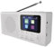 EMOS - DAB+ Radio mit Bluetooth und Dual-Stromversorgung - tragbares Digitalradio mit Wecker, Sleeptimer und 40 Speicherplätzen - 4x Schnellwahl - Küchenradio DAB+FM mit TFT LCD Farbdisplay - Weiß