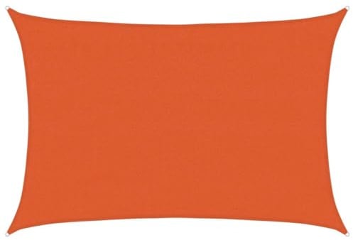 Homvdxl 4x6m Sonnensegel, 160g/m² HDPE Sonnenschutz Markise, 90% UV-Block, rechteckig, Schattensegel mit Seil, für Outdoor, Garten, Terrasse, Hof, Party, Orange