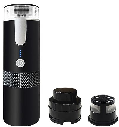 WMFASBAG 170 ml de cafetera eléctrica inalámbrica de 170 ml Batería incorporada recargable Máquina de café totalmente automática compatible con cápsula y café molido para acampar Senderismo de viaje