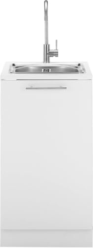 Laundreezy Spülenunterschrank, Weiß - Spülenschrank für Waschküche & Hauswirtschaftsraum - 50 x 92 x 68 cm (B/H/T)