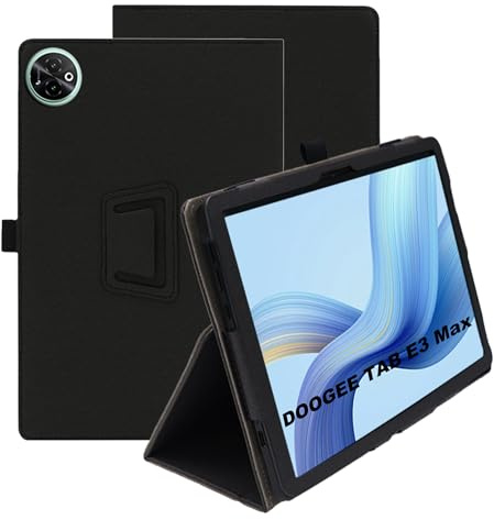 zZjoOoj Hülle Compatible with Doogee Tab E3 Max 2025 14 Zoll Tablet Schutzhülle, Ultra Dünn PU Case Cover,Standfunktion,Schwarz