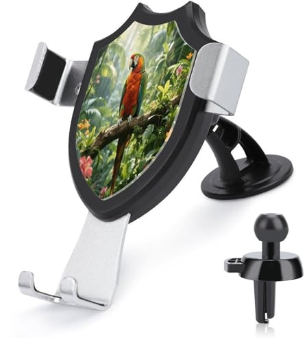 YUXBVKRS Support de téléphone pour votre voiture - Support universel pour téléphone portable - Motif perroquet de la forêt tropicale - Support de téléphone réglable pour tableau de bord, pare-brise et