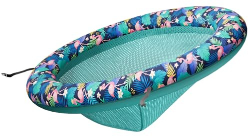 WERNNSAI Luftmatratze mit Netz - Wasserhängematte für Erwachsene, Schwimmsessel, Wasserliege für Sommer, Schwimmbad & Poolparty, 92 × 90 cm