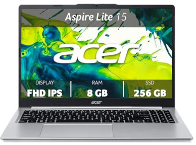 Acer Aspire Lite | Notebook | 15.6 FHD IPS 60Hz| AMD Ryzen 3™ 5400U | 8 GB RAM DDR4 | 256 GB SSD | AMD Radeon |Windows 11 Home| Tastiera Italiana QWERTY | Alimentatore incluso | Silver