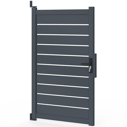 IDMarket - Schlupftür 100x160 cm aus durchbrochenem Aluminium in Anthrazitgrau