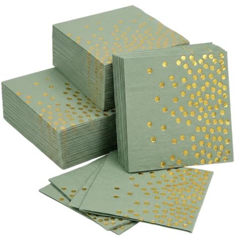 60 Stück Servietten Grün, Grüne Servietten Für Geburtstagsfeiern Und Veranstaltungen, Salbeigrüne Servietten 25x25 Cm Für Tischdekoration Und Täglichen Gebrauch