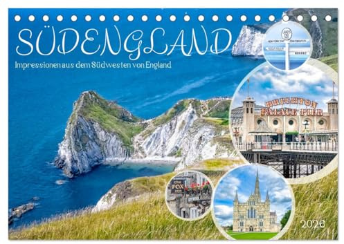 Südengland - Impressionen aus dem Südwesten von England (Tischkalender 2026 DIN A5 quer), CALVENDO Monatskalender: Hommage an die beeindruckende Region im Süden Englands. (CALVENDO Orte)