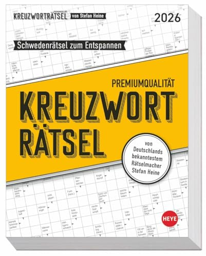 Stefan Heine Kreuzworträtsel Tagesabreißkalender 2026: Täglich neue Schwedenrätsel mit Lösung. Der Kalender für alle Denksport (Tagesabreißkalender Heye)