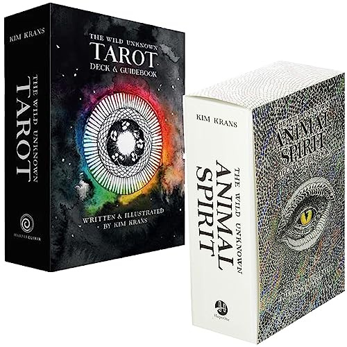 The Wild Unknown Animal Spirit & Tarot Deck and Guidebook By Kim Krans Collection 2 Books Set