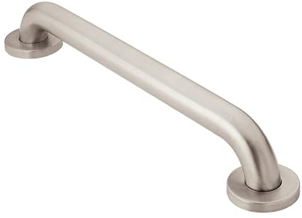 Moen Home Care Bathroom Safety 18 Inch Stainless Steel Handicap Grab Bar for Bathtub and Shower, Elderly Assistance Product with Concealed Screws, Polished Brass, R8918