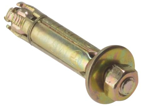 ForgeFix Masonry Anchors - Projection Bolts | M8 x 40mm | Zinc Yellow Passivated | Bag 10