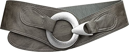 Caspar GU243 breiter Damen Taillengürtel, Gürtelgröße:100, Farbe:grau