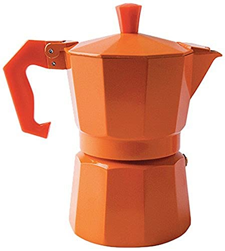 Excelsa Caffettiera Color 1 Tazza, Alluminio, Arancio, Fino a 2 Tazze