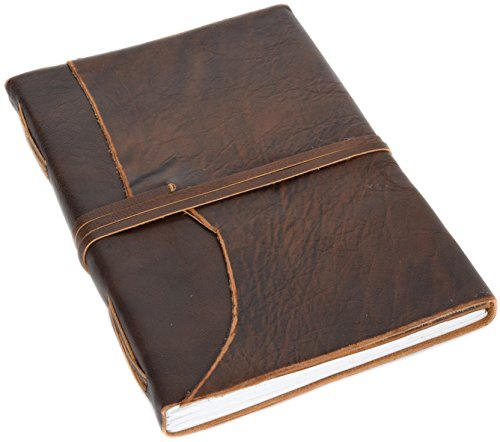 Gusti Buch Leder - Bella Damen und Herren Buch Skizzenbuch Gästebuch DIN A4 Braun Leder