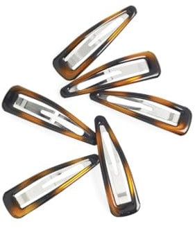 Manicare Snap Clips, Pack Of 6 Brown Sleepies, Snag Free, Non-Slip Hair Grips, Hair Barrettes, Hair Accessories, Bendies, School Hair Clips, Hair Slides For Sectioning, Decorating And Holds Back Hair