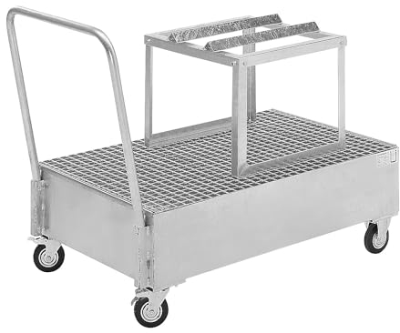 eurokraft basic | Fahrbare Auffangwanne aus Stahlblech