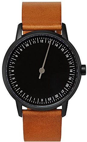 slow Round 07 - Brown Leather, Black Case, Black Dial