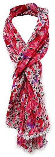 TigerTie Schal in rot lila grau schwarz rosa gemustert Gr. 180 x 50 cm