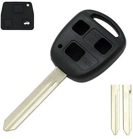 BROVACS Replacement Key Shell + Button Pad Compatible with TOYOTA 3 Button Keyless Entry Remote Key Case Fob PG403N
