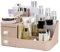 MoonSing Make-up Organizer, Kosmetik Aufbewahrungsbox mit 3 Schubladen, Organiser Halter für Mascara, Lippenstift, Nagellack, Aufbewahrung für Badezimmer, Schminktisch, Büro Rosa
