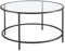 [en.casa] Couchtisch Kouvola Glas-Tischplatte Stahlgestell Glastisch 84 x 45,5 cm Wohnzimmertisch Kaffeetisch Schwarz