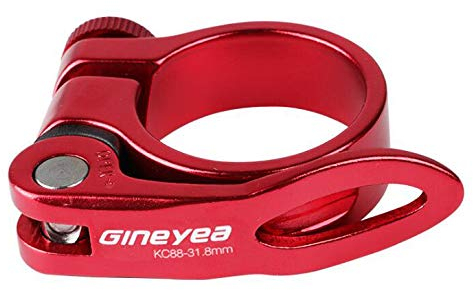 Mimoke Fahrrad Sattelkloben Schnellspanner Sattelstütze Sattel-klemme Sattel-schelle Klemmring Sattelstützenklemme Schnellverschluss 31,8mm 34,9mm für MTB und Rennrad (Rot, 31.8MM)